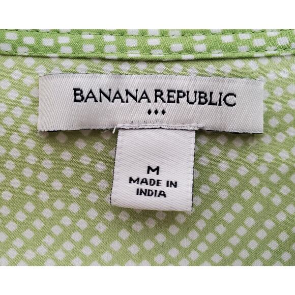 BANANA REPUBLIC Women M Blouse Sleeveless Ruffles Button Up Lime Green Bust 36" - Picture 3 of 7